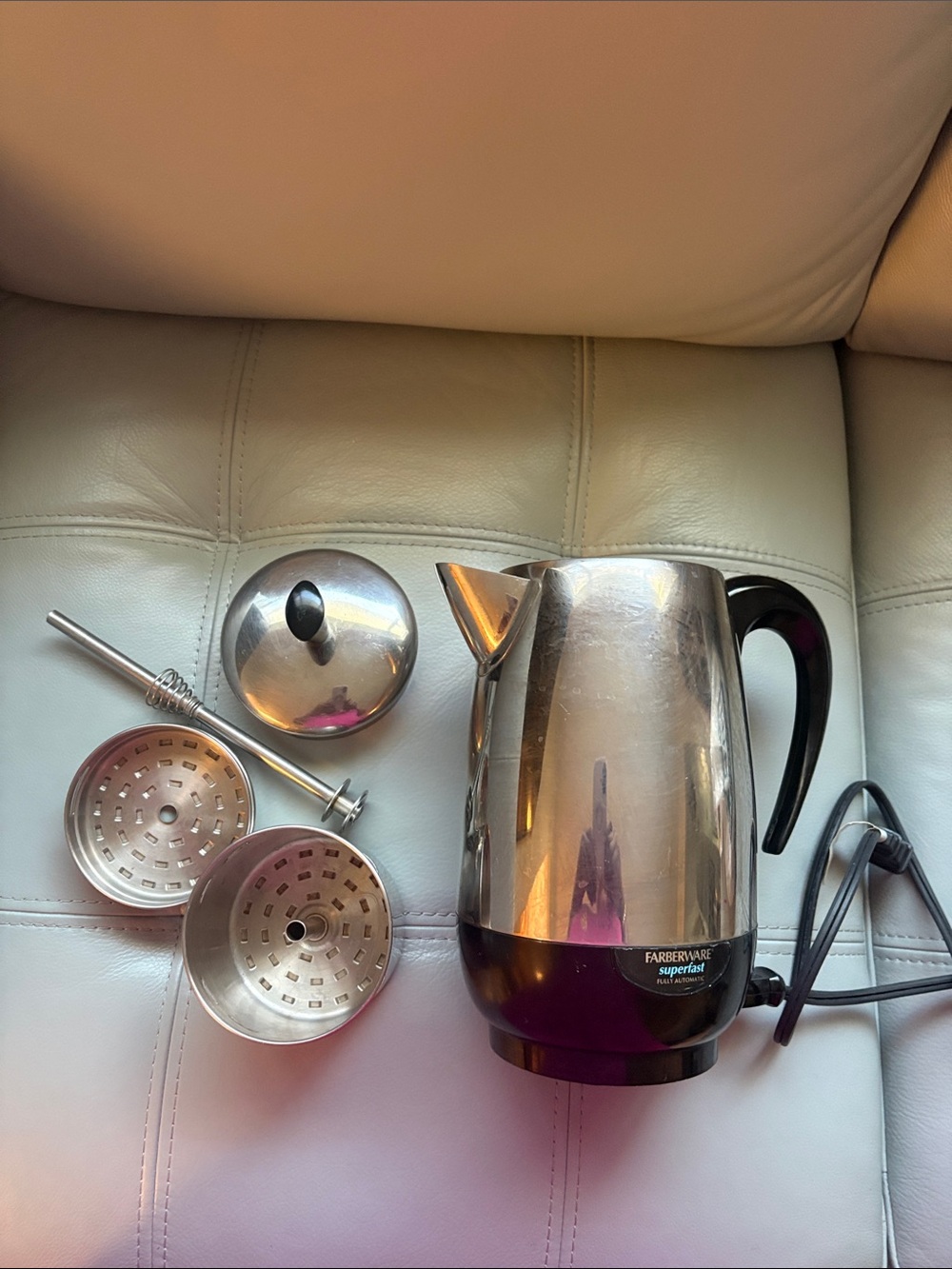 Farberware Electric Kettle in Silver and Black with Accessories